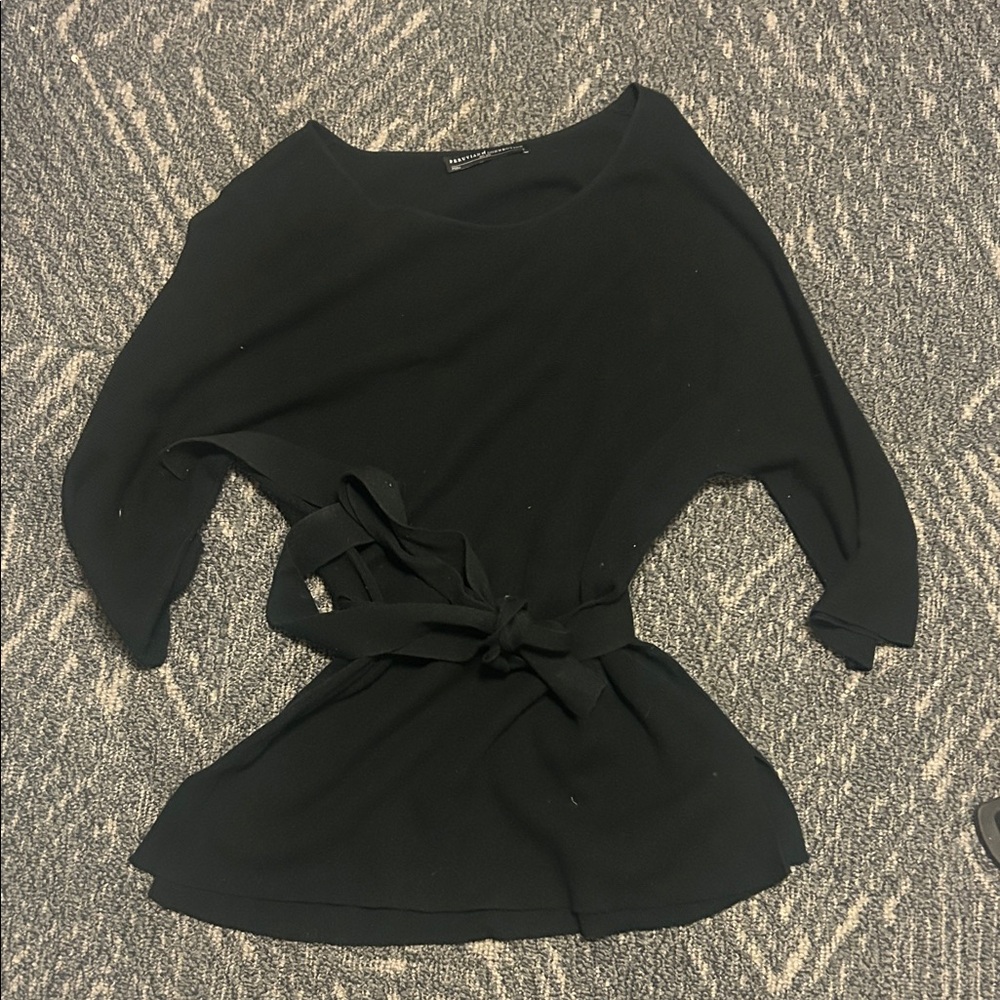 Peruvian Connection Black Tunic Top - image 1